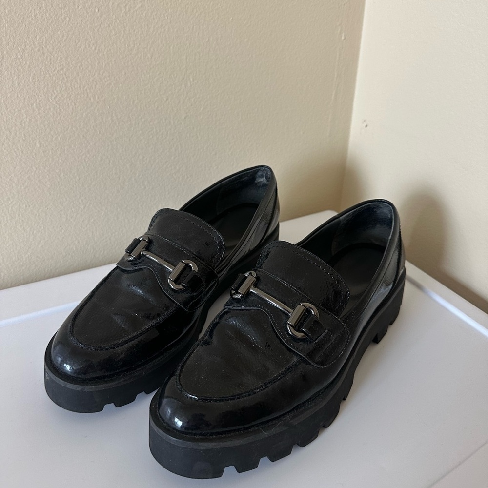 Black Patent Leather Horsebit Loafers